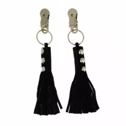 Rimba Tepelklemmen Met Leder Zweepje Zwart