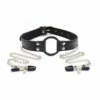 Toyz4lovers Ring Gag Met Tepelklemmen - Zwart