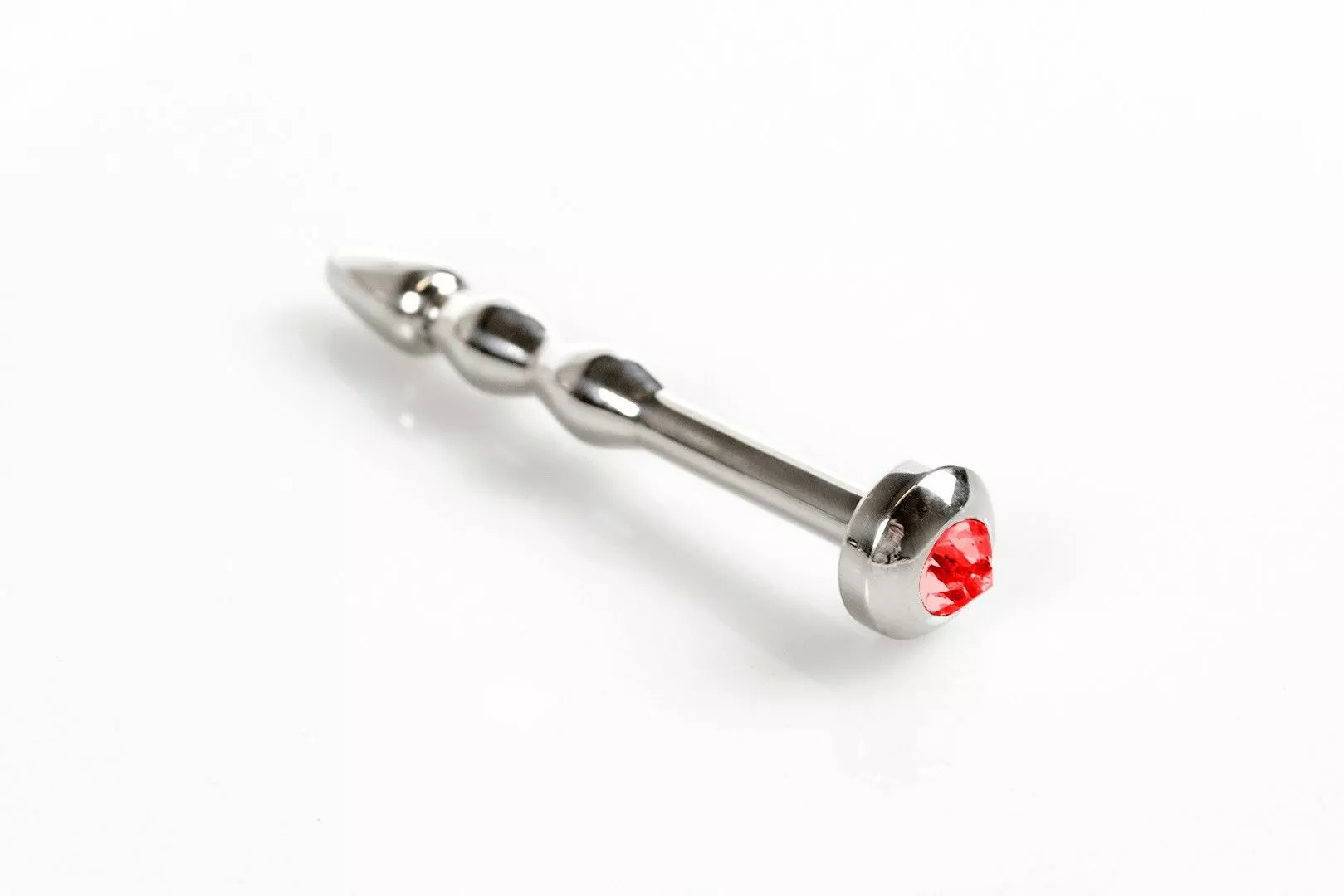 Kiotos RVS Penis Plug Met Juweel - Rood 1 Kiotos RVS Penis Plug Met Juweel - Rood