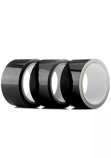 Ouch! Set Van 3 Rollen Bondagetape - Zwart - 3 X 20 Meter 1 Ouch! Set Van 3 Rollen Bondagetape - Zwart - 3 X 20 Meter