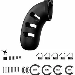 Shots - Mancage Siliconen Cock Cage Model 21 - Zwart -Lingerie Setjes Verkoopwinkel siliconen cock cage model 21 zwart compleet