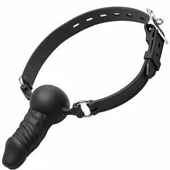 Master Series Siliconen Face Banger Met Dildo - Zwart