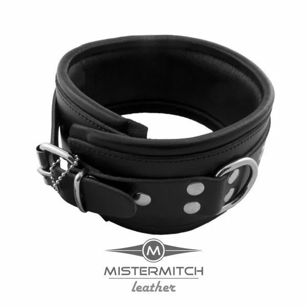 Spartan Steel Leren Slavenhalsband Zwart - 7.50cm 1 Spartan Steel Leren Slavenhalsband Zwart - 7.50cm