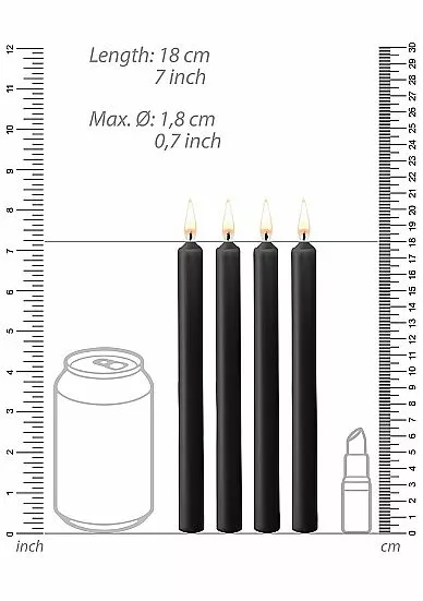 Ouch! SM Kaarsen Large 4-Pack - Zwart 2 Ouch! SM Kaarsen Large 4-Pack - Zwart - Afbeelding 2