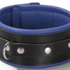 Spartan Steel Smalle Slavenhalsband Zwart/Blauw- 6.00 Cm