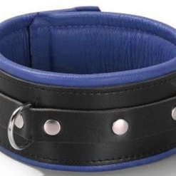 Spartan Steel Smalle Slavenhalsband Zwart/Blauw- 6.00 Cm