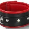 Spartan Steel Smalle Slavenhalsband Zwart/Rood - 6.00 Cm