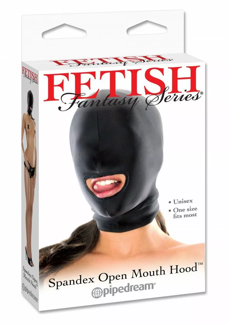Fetish Collection Spandex Open Mond Masker - Zwart 3 Fetish Collection Spandex Open Mond Masker - Zwart - Afbeelding 3