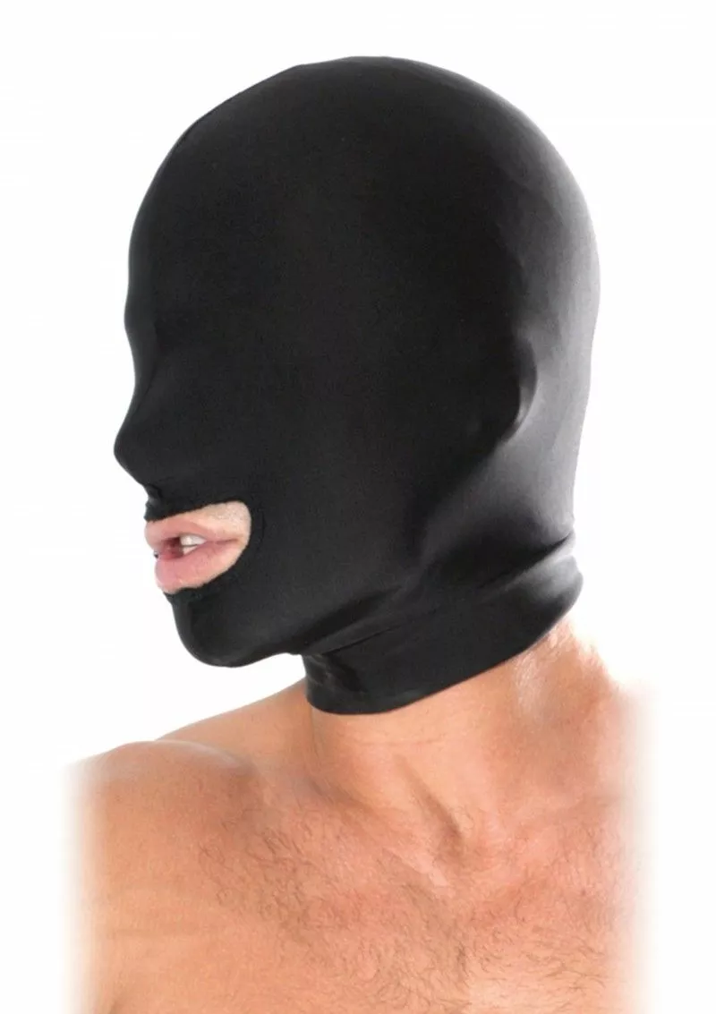 Fetish Collection Spandex Open Mond Masker - Zwart 2 Fetish Collection Spandex Open Mond Masker - Zwart - Afbeelding 2
