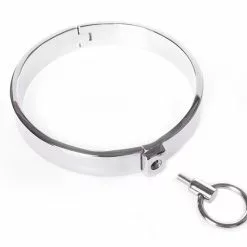 Spartan Steel Stalen Halsband Zonder Sleutel - Zilver-M -Lingerie Setjes Verkoopwinkel stalen halsband zonder sleutel zilver los