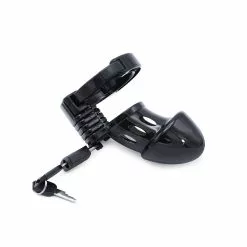 Esupplies Verstelbare Kunststof Kuisheidskooi - Zwart -Lingerie Setjes Verkoopwinkel verstelbare kunststof kuisheidskooi zwart 5