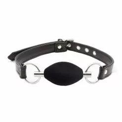 Spartan Steel Zwarte Ovale Ball Gag