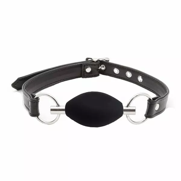 Spartan Steel Zwarte Ovale Ball Gag 1 Spartan Steel Zwarte Ovale Ball Gag