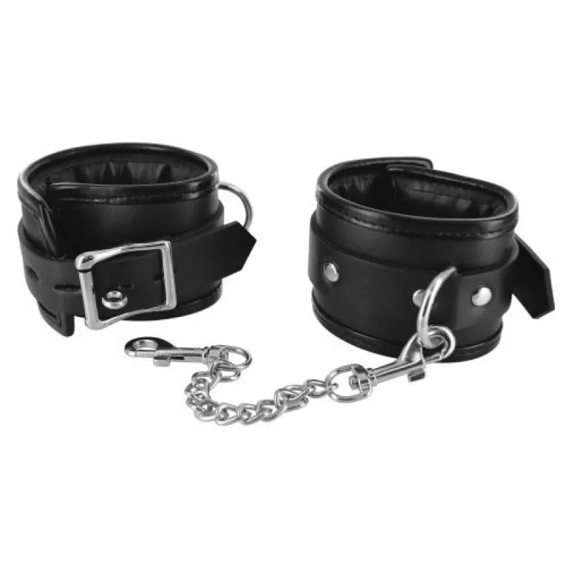 Strict Leather Zwarte Zachte Kunstleren Boeien Met Ketting 1 Strict Leather Zwarte Zachte Kunstleren Boeien Met Ketting